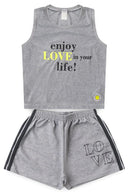Conjunto Juvenil Verão Feminino Enjoy Love! Mescla