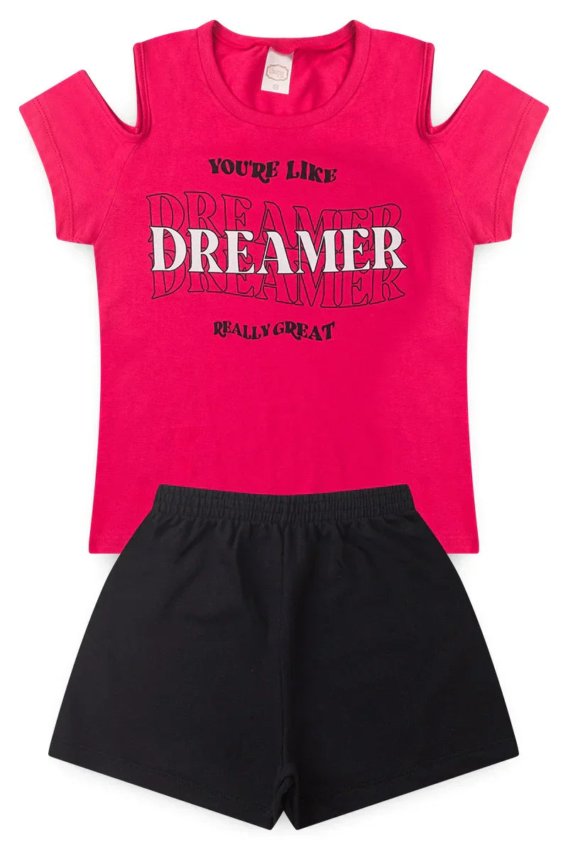Conjunto Juvenil Verão Feminino Dreamer Cereja