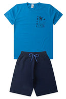 Conjunto Juvenil Verão Masculino Surf Waves Azul