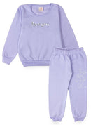 Conjunto Infantil Feminino Moletom Love You Llilás 0072