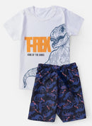 Kit 4 Peças Conjunto Infantil Masculino - 2 Blusas + 2 Shorts - Kit com 2 Conjuntos