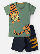 Kit 4 Peças Conjunto Infantil Masculino - 2 Blusas + 2 Shorts - Kit com 2 Conjuntos