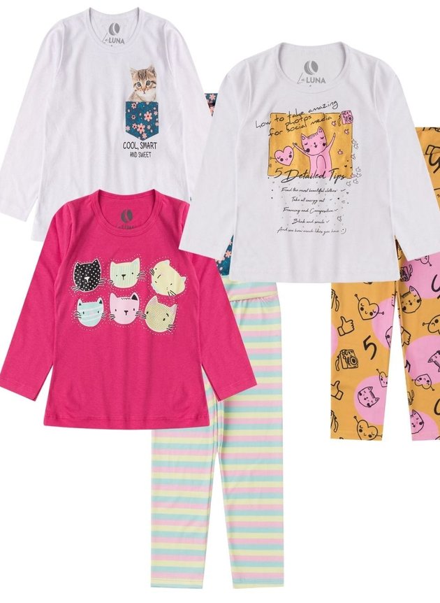 Kit 3 Conjunto Infantil Feminino Lupilu Sweet