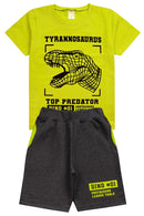 Conjunto Infantil Verão Masculino Tyrannosaurus Lima