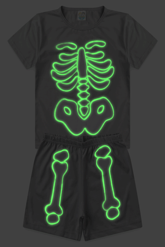 Pijama Menino Infantil Esqueleto