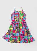 Vestido Alcinha Verão Menina Pink Frutinhas Divertidas