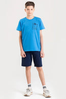 Conjunto Juvenil Verão Masculino Surf Waves Azul