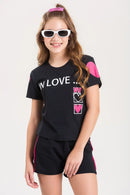Conjunto Juvenil Verão Feminino In Love Preto